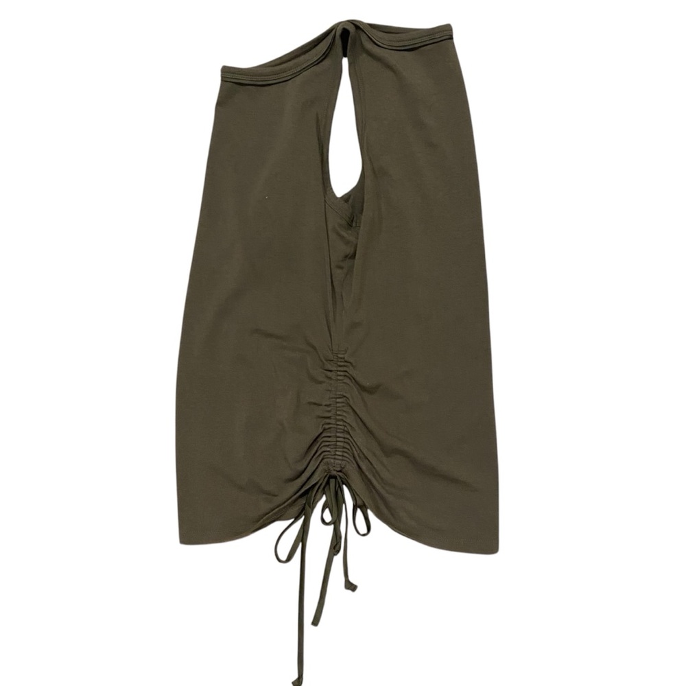 White House Black Market Olive Sleeveless Ruched Top Small - Picture 7 of 10